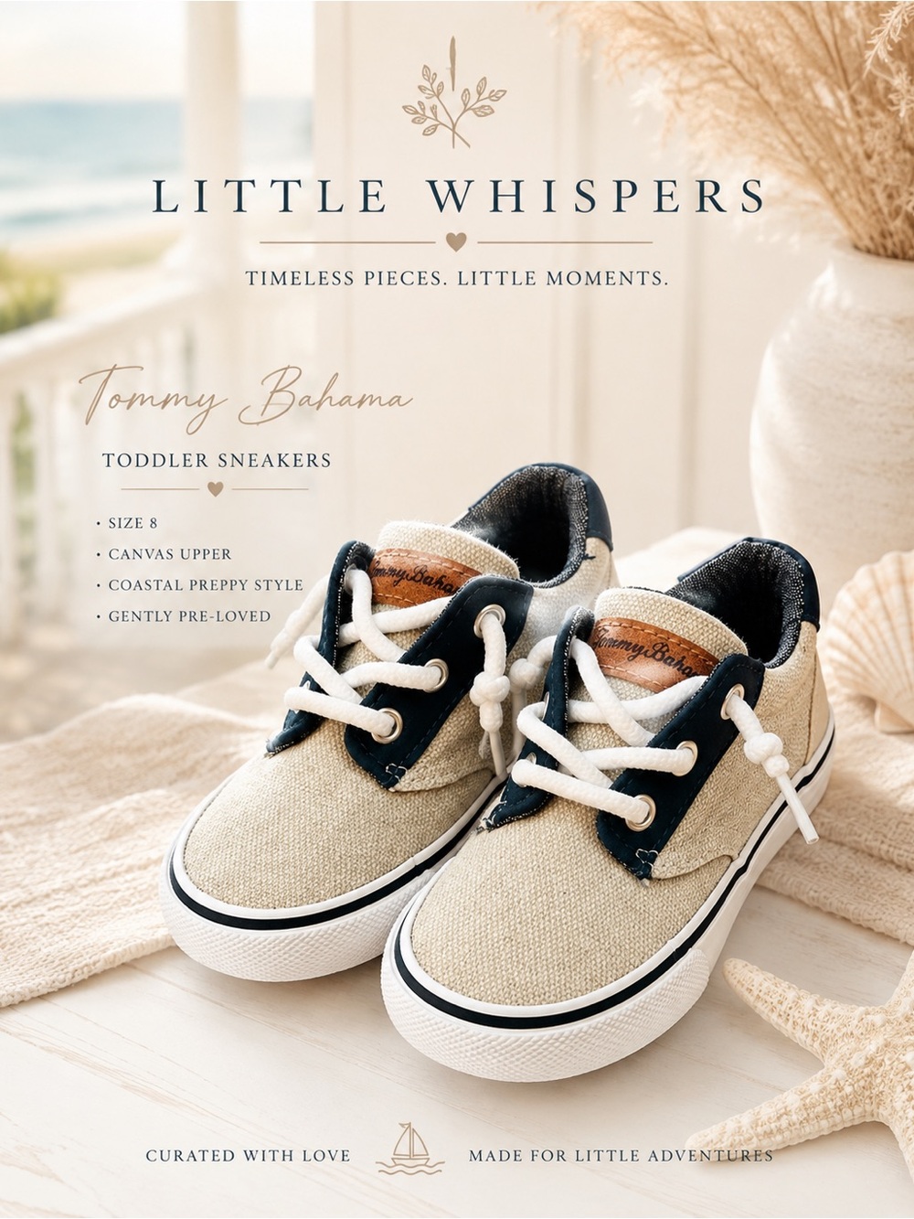 Tommy Bahama Toddler Canvas Sneakers • Size 8 • Coastal Preppy